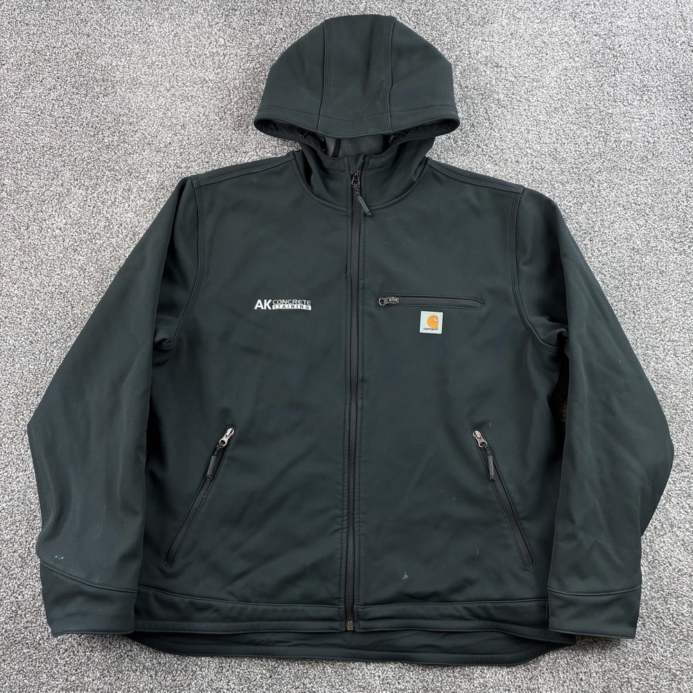 Carhartt Crowley Softshell Jacket Mens Large Black Hooded Fleece 101300-001